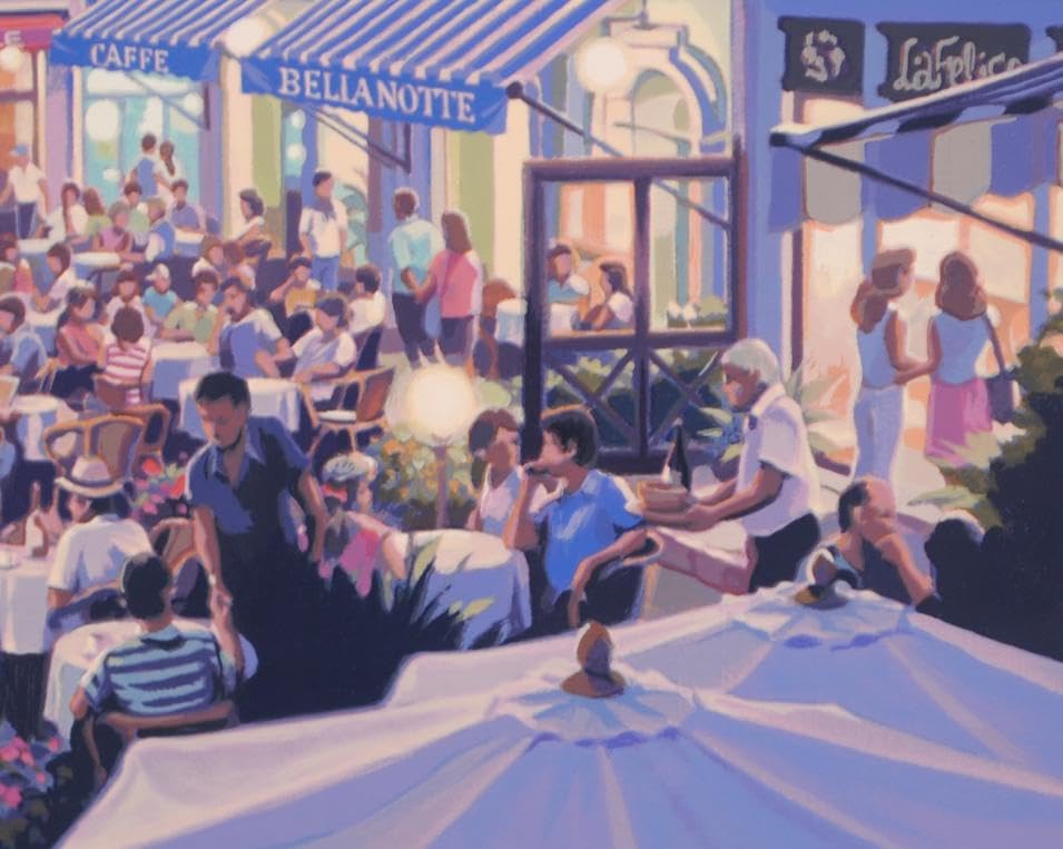 笹倉鉄平 シルクスクリーン　カフェベラノッテ 笹倉鉄平「カフェ・ベラ・ノッテ」シルクスクリーン :: 絵画買取
